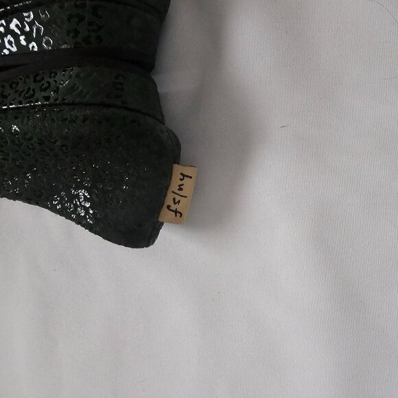 French Sole FS/NY Dark Green Leopard Print Zeppa Semi-Wedge Shoe Women's 7.5 - Picture 9 of 10